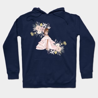 Pink Petal Floral Nights Hoodie